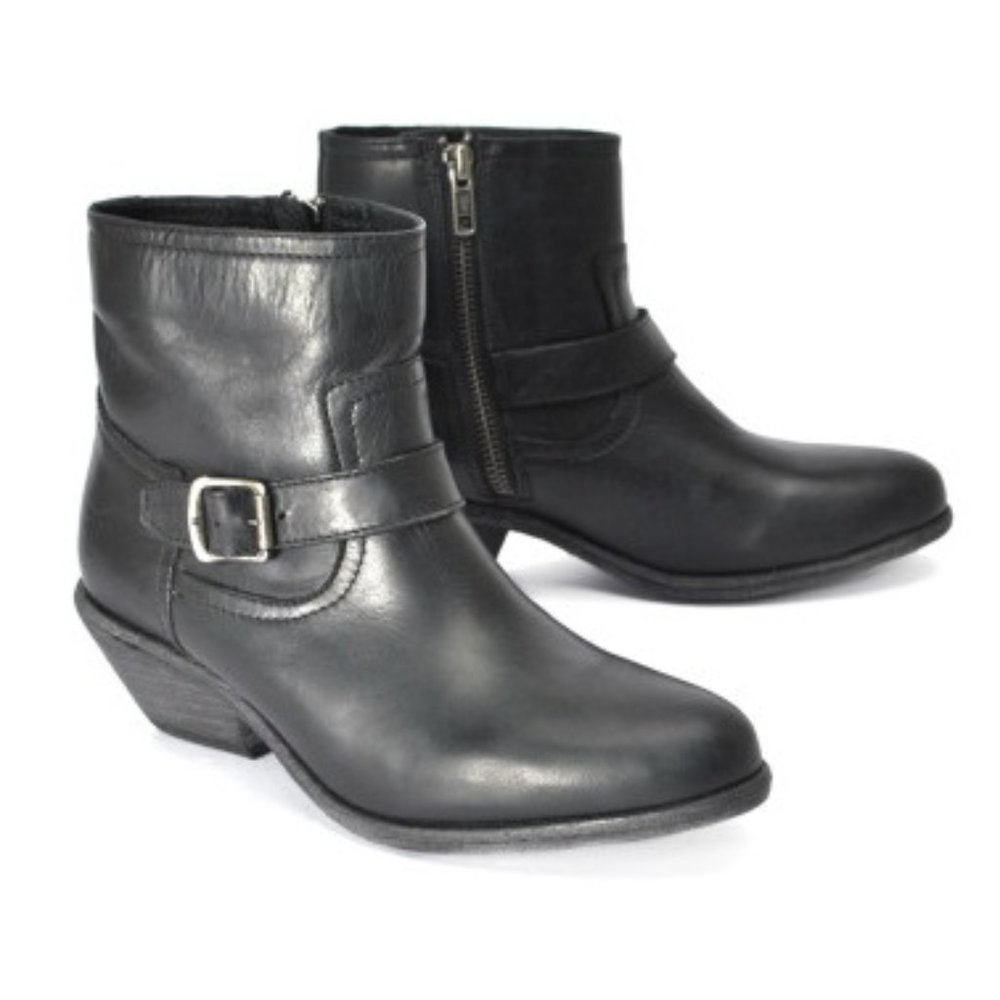Vintage FRYE Lana Ankle Bootie Black Leather Boots Women's Size 7B